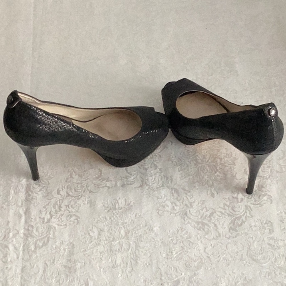 Michael Kors Black Open-Toe High Heel Pumps - Picture 4 of 9